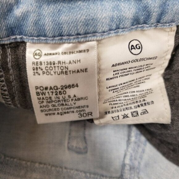 AG Adriano Goldschmied Legging Ankle Jeans Light Wash Size 30 Distressed - Picture 10 of 14